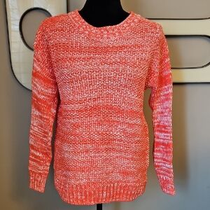 GAP Women's Coral Marled Crewneck Sweater